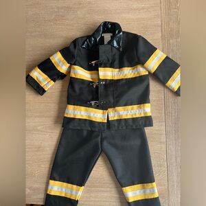 Pottery Barn Kids Black and Yellow Firefighter Outfit